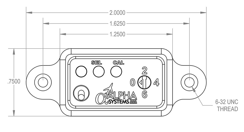 Alpha Systems AOA Switch Panel Dimensions